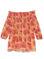 花柄オフショルチュニック/BLK