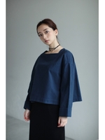 【AZUL by moussy】ワイドスリーブシャツプルオーバー/NVY