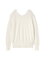 コットンモダールセットアップVネックニット/オフ(030)