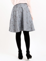 ダブルボタン花柄フレアスカート/アイボリー柄