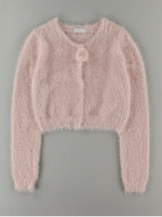 ポンポンフェザーカーディガン/ブラック