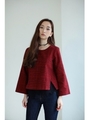 【AZUL by moussy】レースレイヤードチュニックブラウス/柄RED