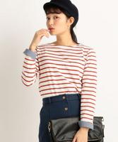 ボートネックボーダーカットソー