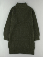 ・P 畦編みハイネックニットワンピース/ブラック