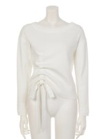 Pull upリボンニットTOP/WHT