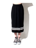 【ANAP】ライン入りニットプリーツスカート/BK