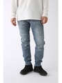 【AZUL by moussy】裏起毛ドビーデニム脇ファスナーポケットスキニー/BLU