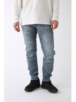 【AZUL by moussy】裏起毛ドビーデニム脇ファスナーポケットスキニー/BLU