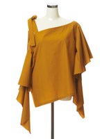 タイプライターオフショルブラウス/イエロー