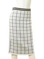 [FURFUR]ニットチェックスカート/GRY