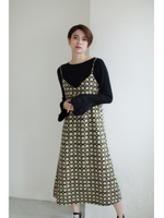 【AZUL by moussy】小紋柄キャミワンピース/柄RED