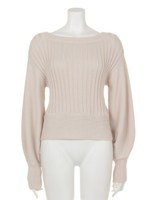 【Omekashi】2WAYリブ切替プルオーバー/CAMEL