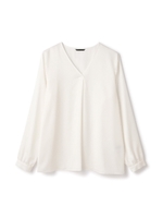 シルキーサテンブラウス/キャメル5(045)