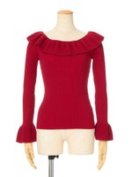 【an another angelus】ラッフル衿ニットプルオーバー/LAVENDER