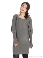 ドルマンニットワンピ/グレー