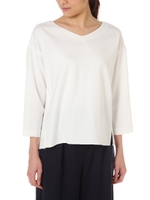 Vネックプルオーバーブラウス/ホワイト(031)