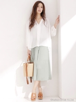 消しプリーツスカートパンツ/スモーキーピンク