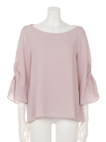 バックドレープブラウス/ピンク