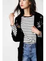 【AZUL by moussy】刺繍ロングカーデ/T.GRY