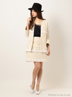 コード刺繍ガウン/ブラック