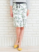 花柄タックコクーンスカート/オフ/柄