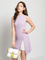 ジップニットワンピース【2017SPRING】/グレー