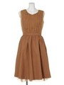 チュールスカート付ドレスワンピ/BROWN LT