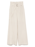 リネン混ベルテッドワイドパンツ/STRIPE