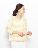 ボーダーVネックカットソー/マスタード(433)