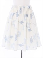 花柄フレアースカート/ホワイト