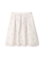 シアーボーダーフラワープリントスカート/ブルー(110)