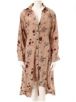 フラワーフィッシュテールシャツワンピース/ホワイト