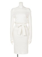 オフショルブラウジングOP/WHT