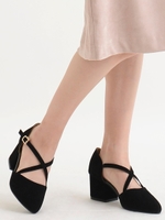 クロスベルトパンプス/グレー