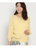 〔洗える〕プリーツ切り替えニット/ベビーピンク(071)