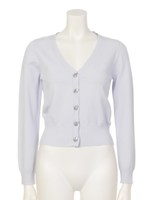 アシメビジューモチーフVネックニット/ブルー