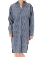 【AZUL by moussy】マーヴェラスツイルスキッパーシャツワンピース/柄NVY