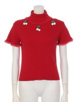 DR cherryリブニットTOPS/ピンク