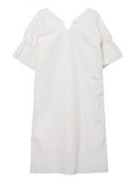 SEERSUCKER OVERSIZED DRESS/ホワイト