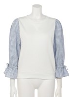 【chille anap】ギンガムスリーブトップス/SAX