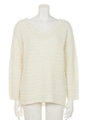 スリットルーズニットTOP/WHT