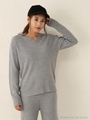 chick ウォッシャブルVネックリブニットP/O/T.GRY