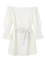 ボリュームスリーブオフショルワンピ/WHT