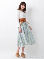 花柄イレヘム/スカート/クロ