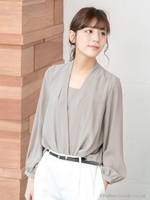 カシュクールトロミスキッパー/ブラウス/オフホワイト