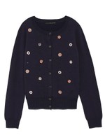 [L.B CANDY STOCK]フラワービシューカーディガン/NVY