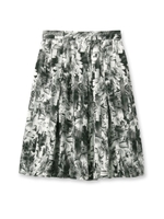 [S]ストライプフラワースカート/ブラック(119)