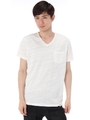 【AZUL by moussy】ロングスラブ天竺ピグメントバイオ半袖VNT/WHT