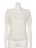 WP chiffon Ribbon TOPS/ホワイト