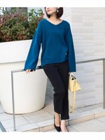 ウールVネックニット/マスタード